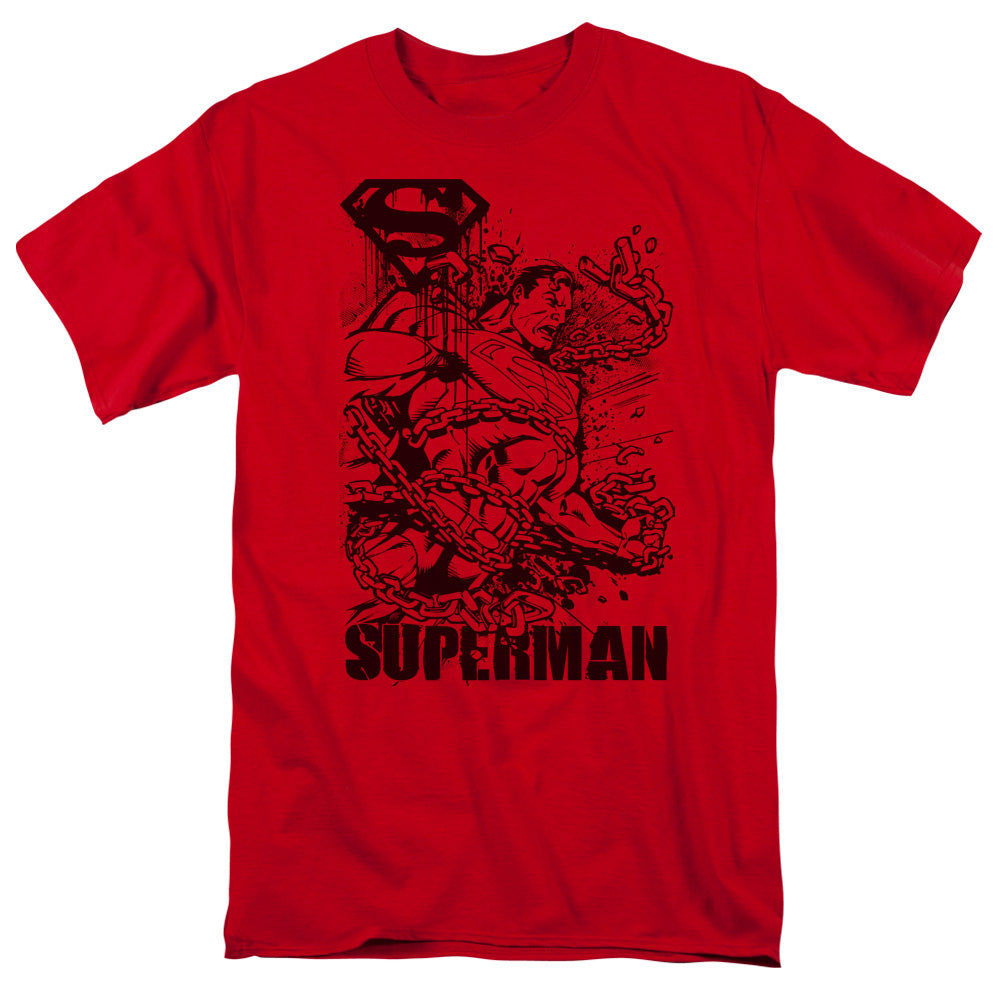Superman Breaking Chains Line Art T-Shirt