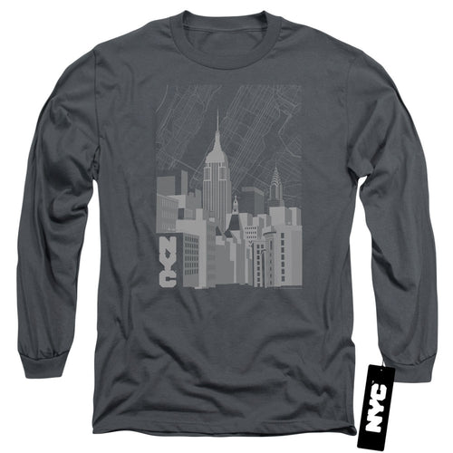 New York City Manhattan Monochrome Long Sleeve T-Shirt
