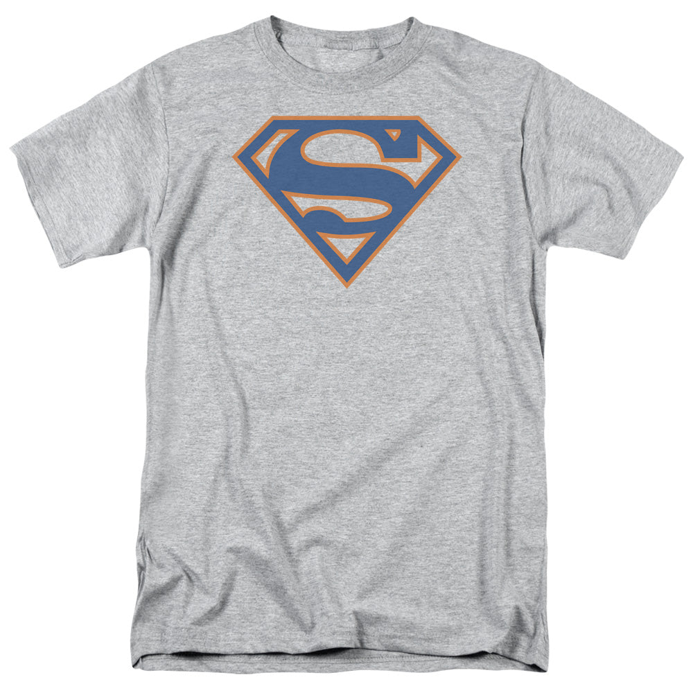 Superman Blue & Orange Shield Athletic Heather T-Shirt