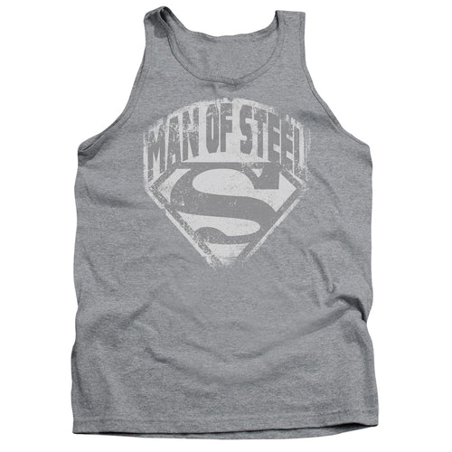 Superman Man of Steel Shield Athletic Heather Tank Top