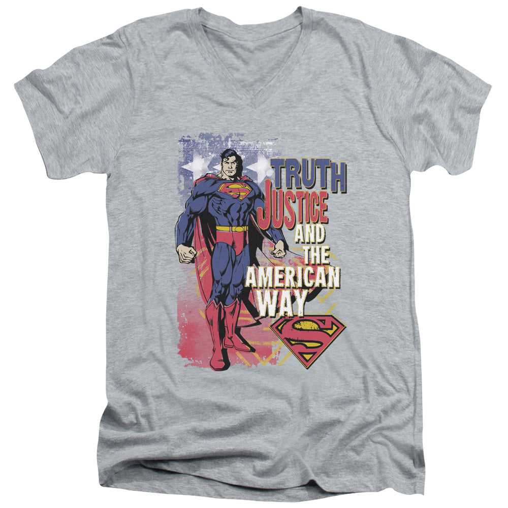 Superman Truth Justice V-Neck T-Shirt