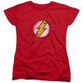 Justice League Destroyed Flash Logo Womens T-Shirt