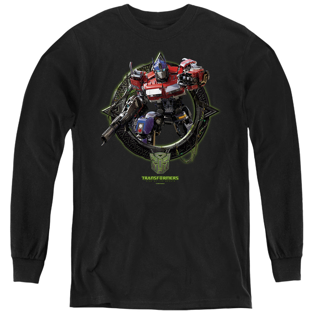 Transformers Optimus Prime Circle Frame Youth Long Sleeve T-Shirt