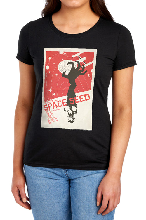 Star Trek Juan Ortiz Space Seed Black Womens T-Shirt