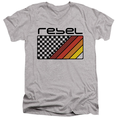 Honda Rebel Checkers And Stripes V-Neck T-Shirt