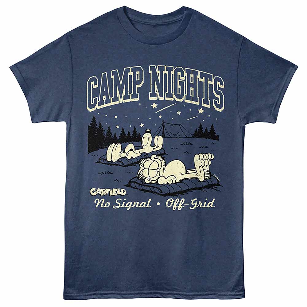 Camp Nights Garfield t-shirt in navy heather