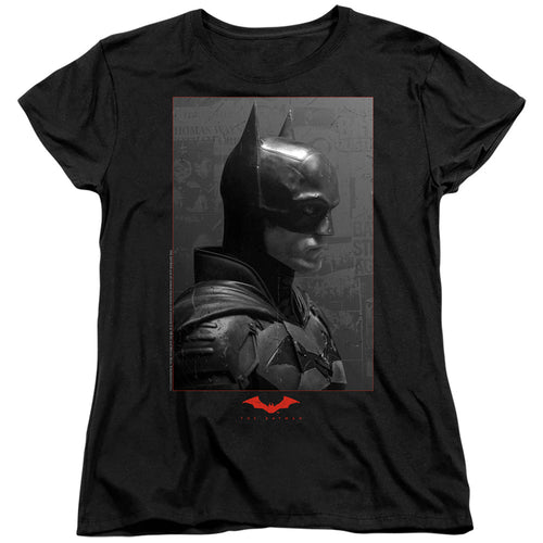 The Batman Worn Portrait Womens T-Shirt