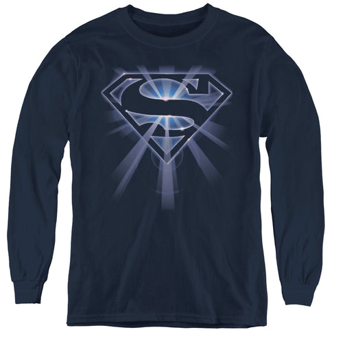 Superman Glowing Shield Youth Long Sleeve T-Shirt