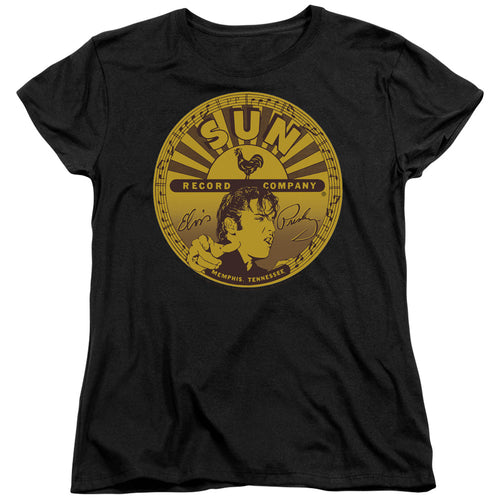 Sun Records Elvis Full Sun Label Womens T-Shirt