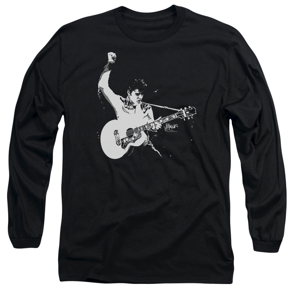 Elvis Presley Black&White Guitarman Long Sleeve T-Shirt