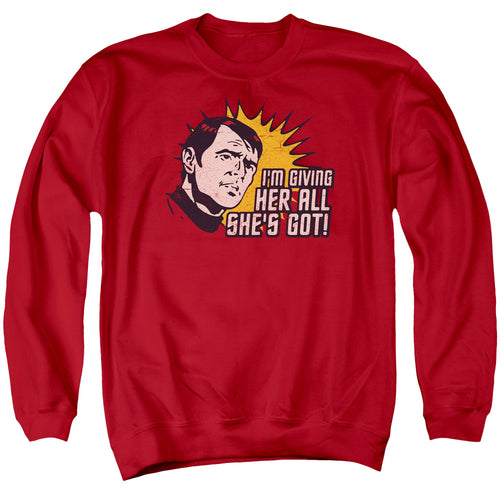 Star Trek Scotty Giving Her All Crewneck Sweatshirt