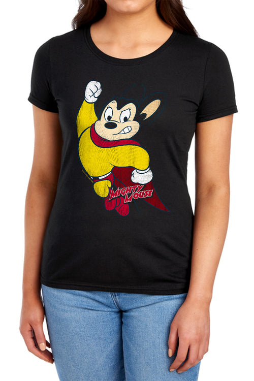 Mighty Mouse Classic Hero Womens T-Shirt