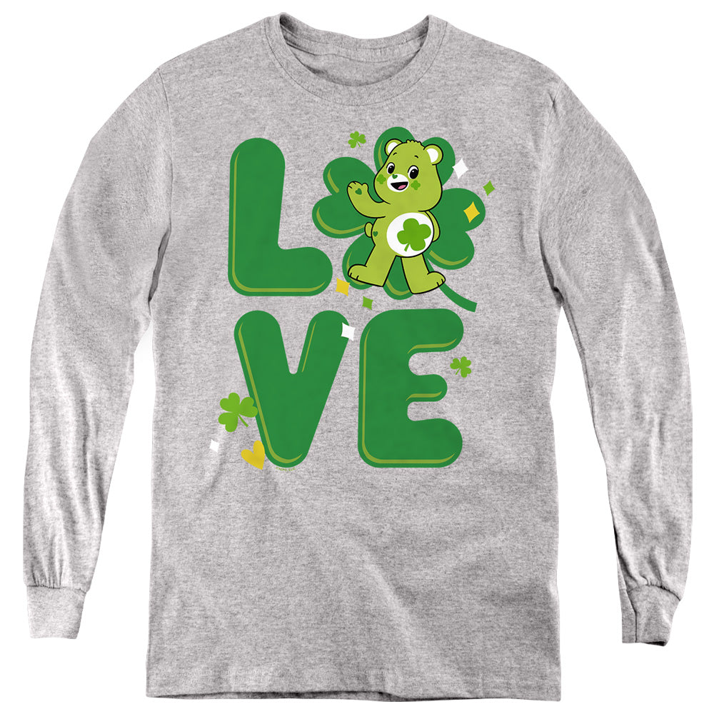 Care Bears Good Luck Bear Love St. Patrick'S Day Youth Long Sleeve T-Shirt