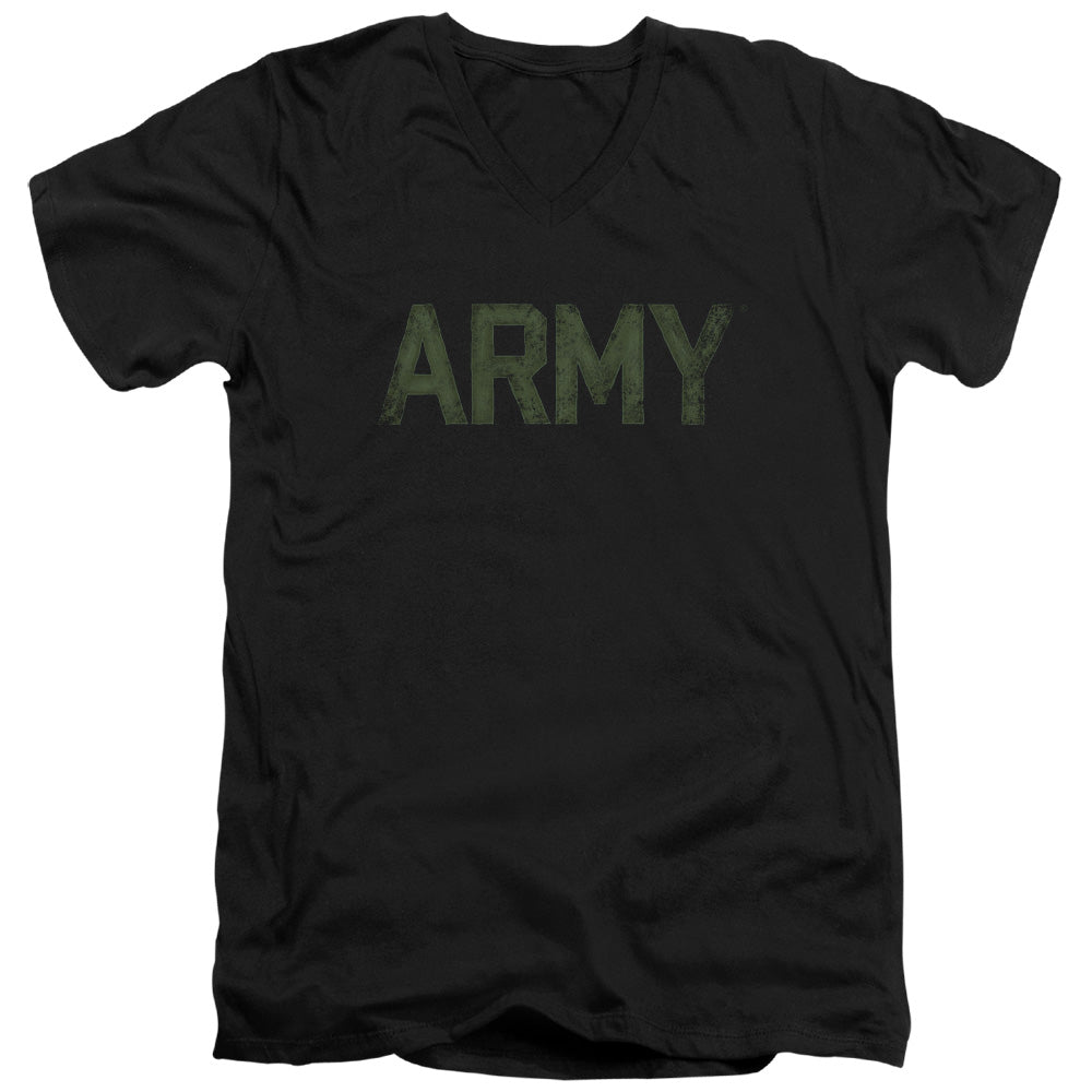 US Army Distressed Letters V-Neck T-Shirt