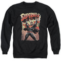 Superman Lift Up Black Crewneck Sweatshirt