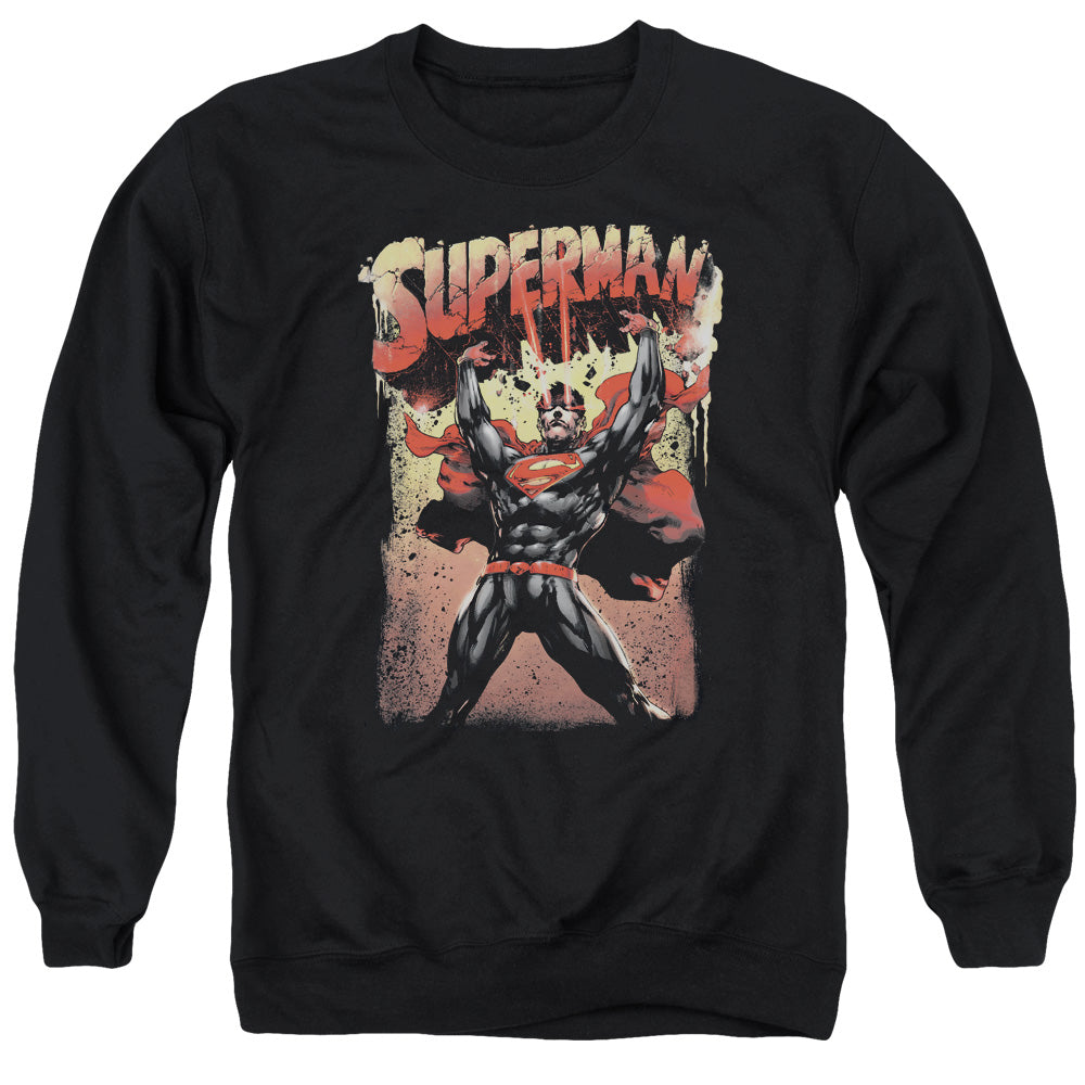 Superman Lift Up Black Crewneck Sweatshirt
