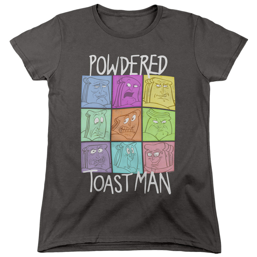 Ren and Stimpy Powdered Toast Man Expressions Womens T-Shirt