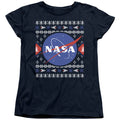 NASA Ugly Christmas Sweater Logo Womens T-Shirt