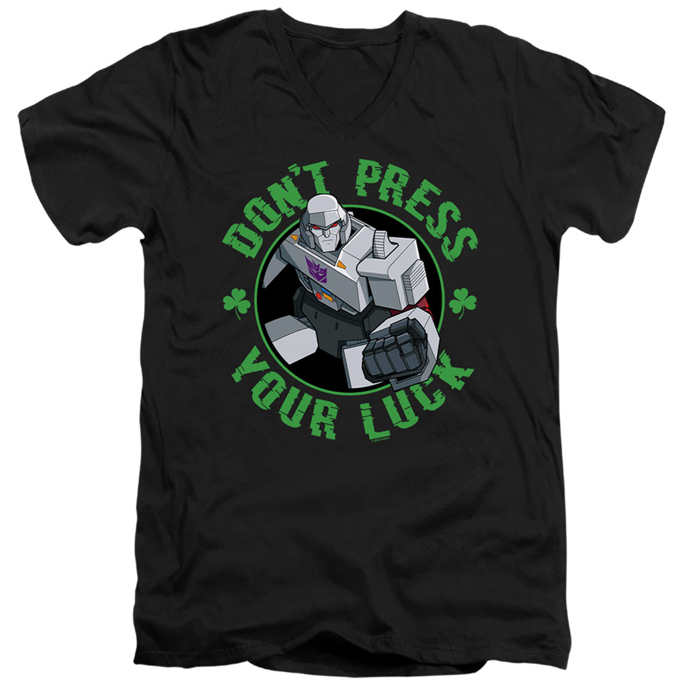 Transformers ST. Patrick's Day Megatron Don't Press Your Luck V-Neck T-Shirt