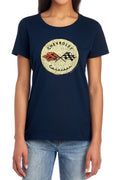 Chevy Old Vette Navy Womens T-Shirt