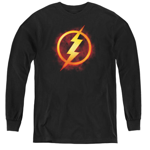 Justice League Flash Title Youth Long Sleeve T-Shirt
