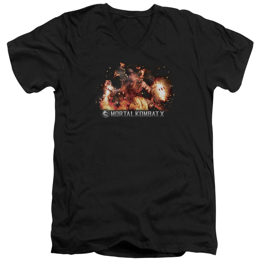 Mortal Kombat X Scorpion Flames V-Neck T-Shirt