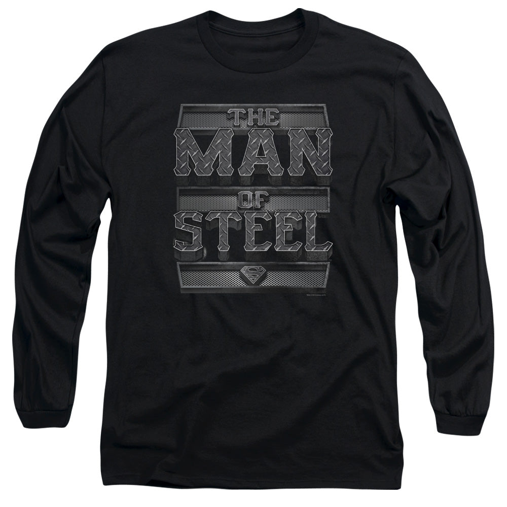 Superman Steel Text Long Sleeve T-Shirt