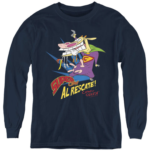 Cow and Chicken Super Cow Youth Long Sleeve T-Shirt