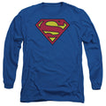 Superman Classic Logo Royal Long Sleeve T-Shirt