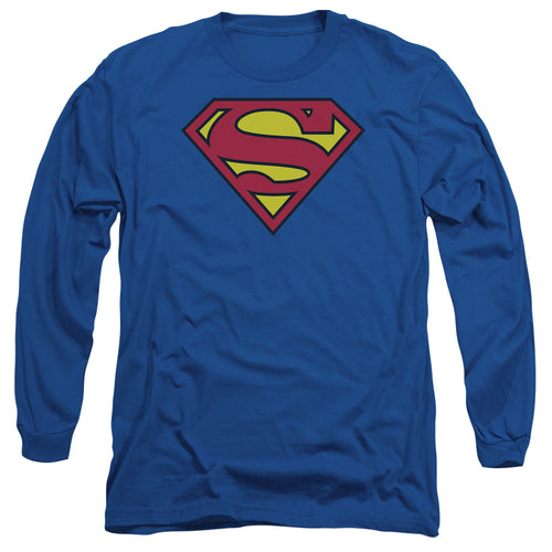 Superman Classic Logo Royal Long Sleeve T-Shirt