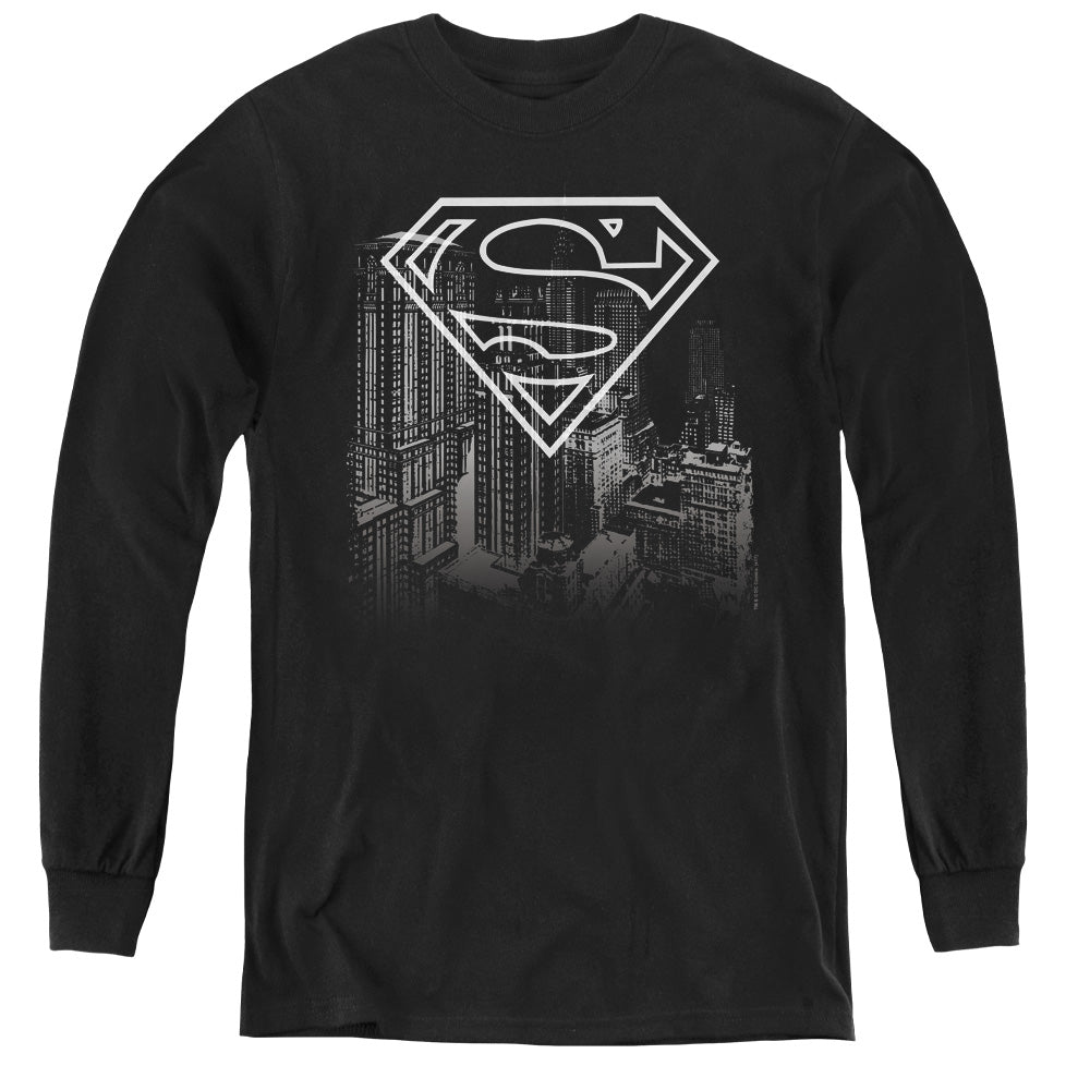 Superman Skyline Youth Long Sleeve T-Shirt