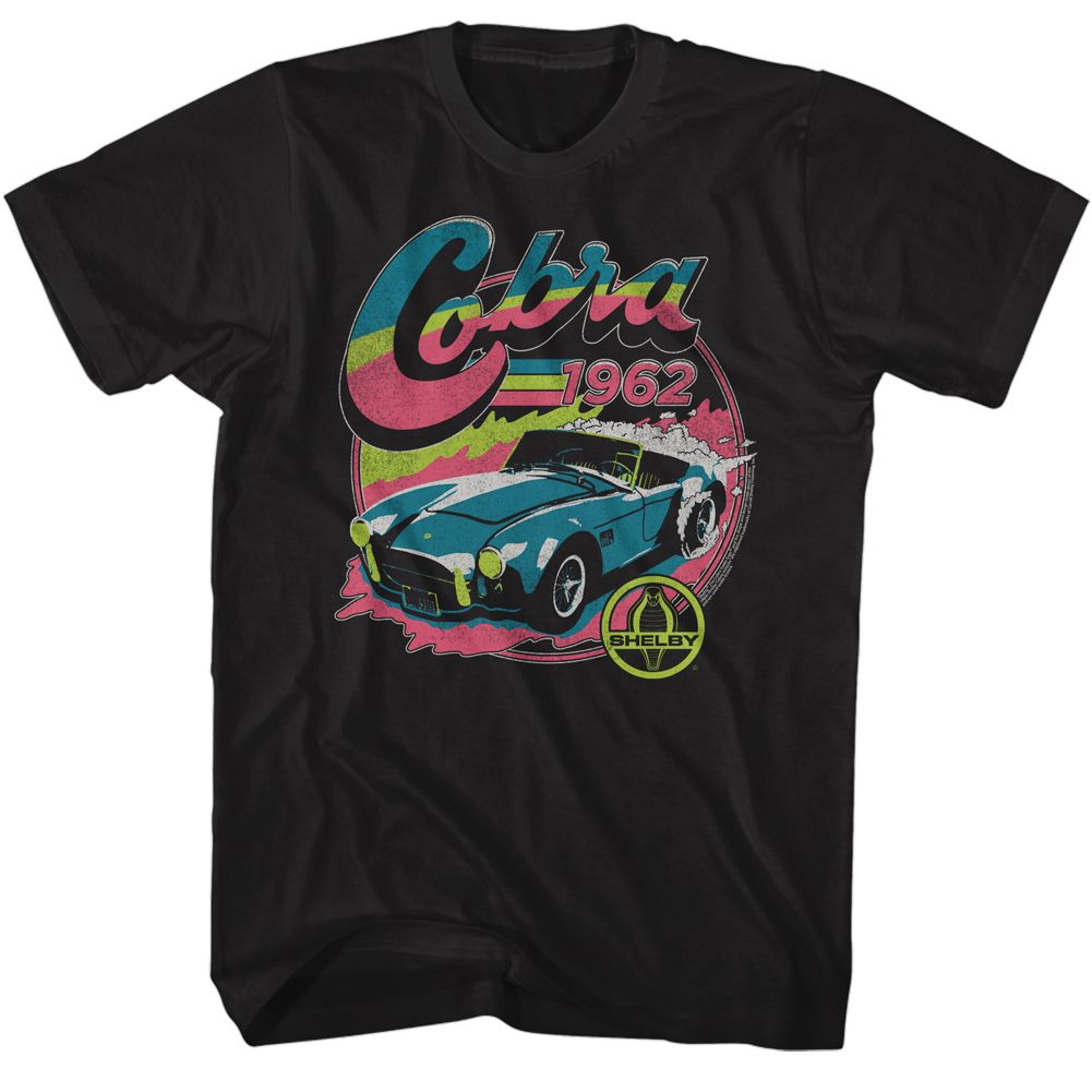 Colorful 1962 Cobra Carroll Shelby t-shirt in black
