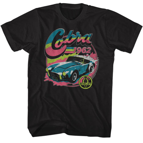 Colorful 1962 Cobra Carroll Shelby t-shirt in black