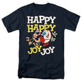 Ren and Stimpy Happy Happy Joy Joy Navy T-Shirt