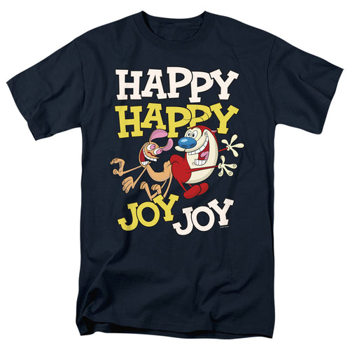 Ren and Stimpy Happy Happy Joy Joy Navy T-Shirt