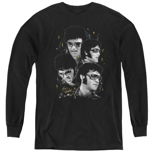 Elvis Presley Faces Youth Long Sleeve T-Shirt