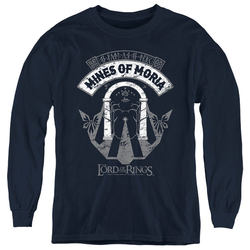 Lord of the Rings Mines of Moria Crest Youth Long Sleeve T-Shirt