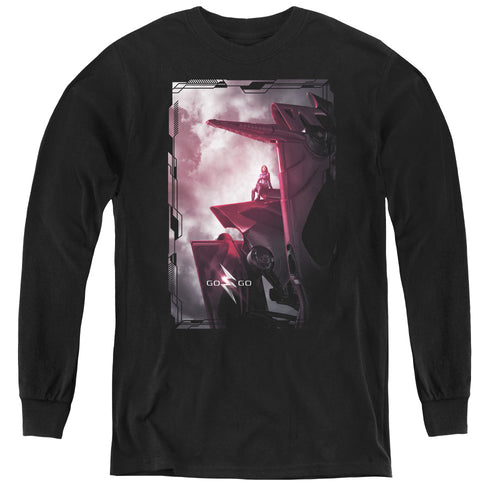 Mighty Morphin Power Rangers: The Movie Pink Zord Poster Youth Long Sleeve T-Shirt