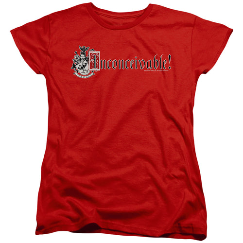 The Princess Bride Vizzini Crest Red Womens T-Shirt