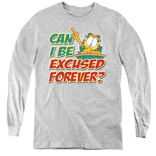 Garfield Excused Forever Youth Long Sleeve T-Shirt