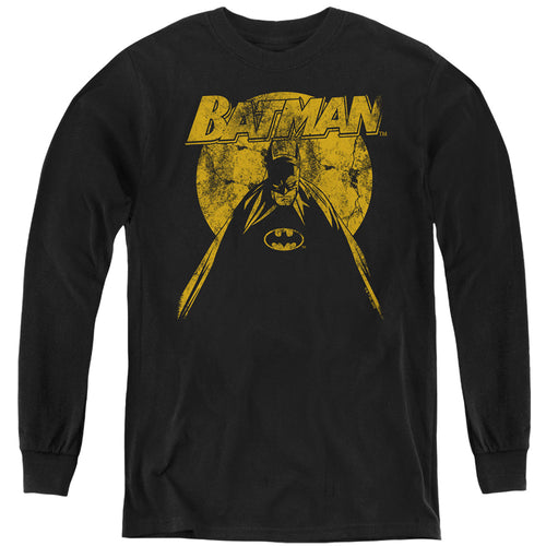 Batman Nightfall on Black Youth Long Sleeve T-Shirt