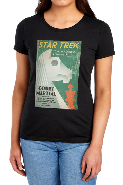 Star Trek Juan Ortiz Court Martial Black Womens T-Shirt