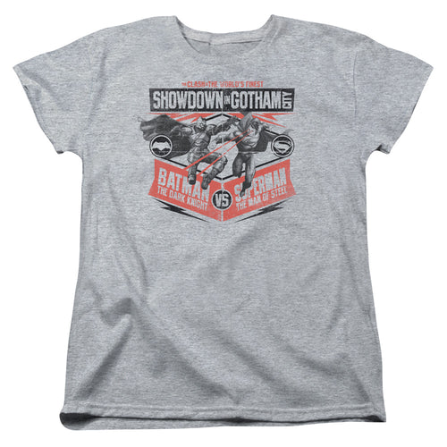 Batman v Superman Showdown In Gotham Womens T-Shirt
