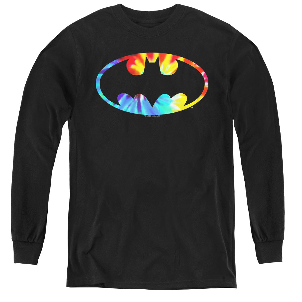 Batman Tie Dye Batman Logo Youth Long Sleeve T-Shirt