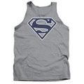 Superman Navy & White Shield Athletic Heather Tank Top