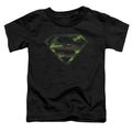 Superman Distressed Camo Shield Black Youth/Toddler T-Shirt