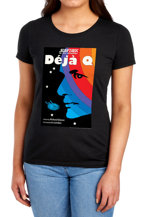 Star Trek Deja Q Black Womens T-Shirt