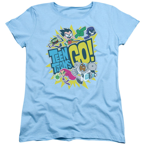 Teen Titans Go! Logo and Characters Burst Womens T-Shirt