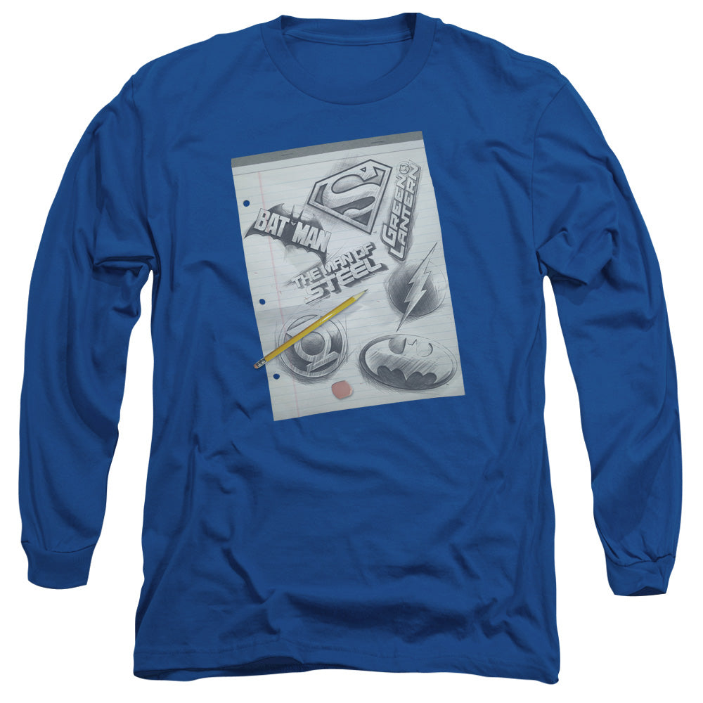 DC Comics Logo Note Paper Long Sleeve T-Shirt