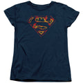 Superman Super Distressed Womens T-Shirt
